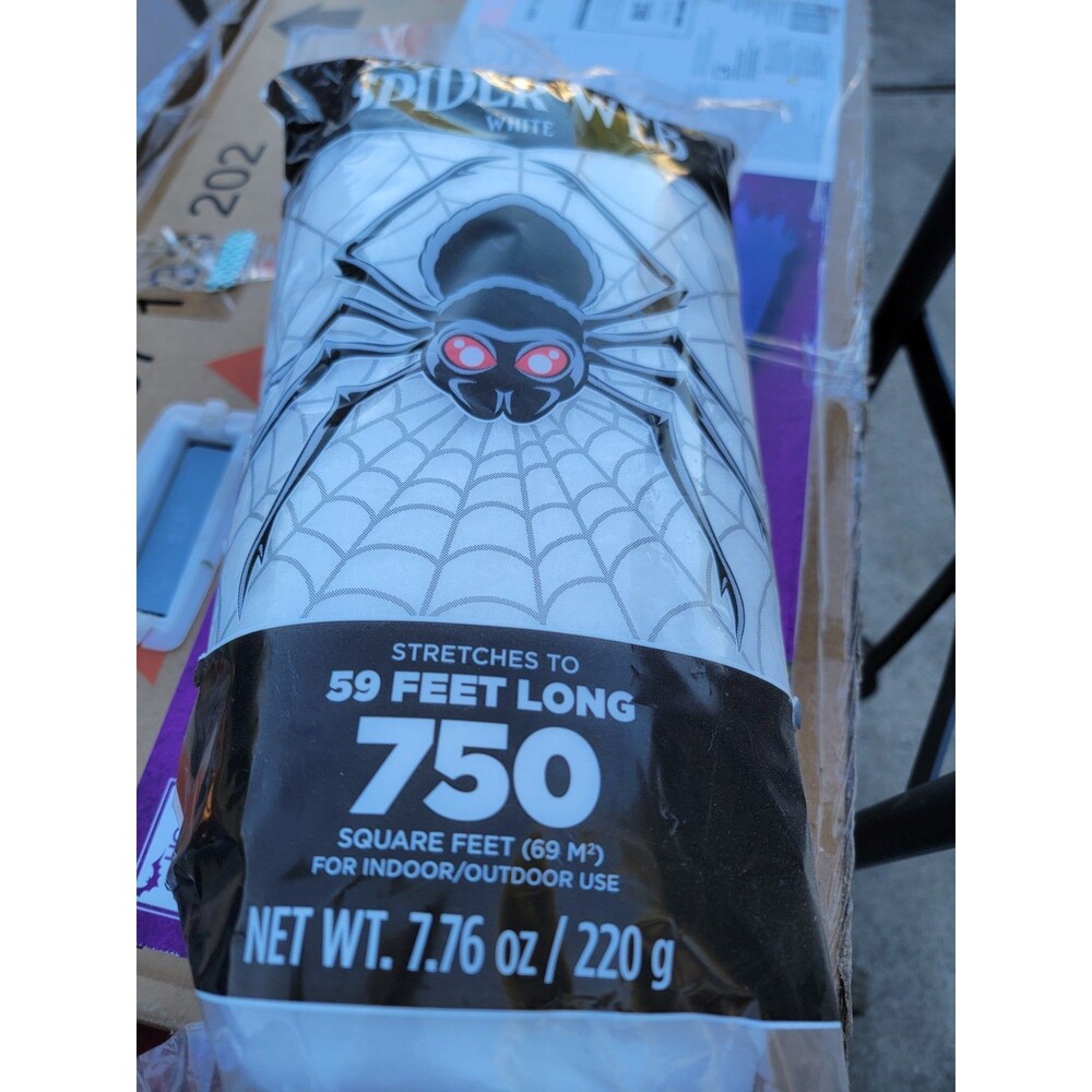 Spirit Halloween Jumbo White Spider Web 750 Sq Ft 59 Ft Indoor Outdoor New